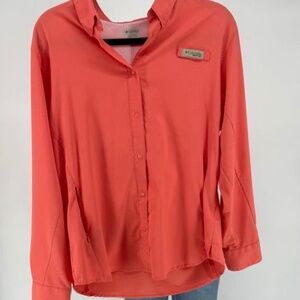 Columbia Sun Protection SNAP front top Coral XL